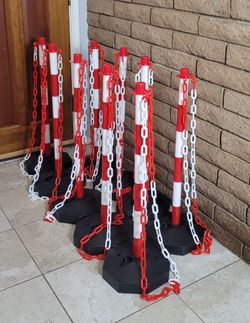 Traffic Delineator Post Cone with Base / Stanchion Set