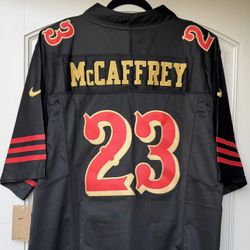 MEDIUM + LARGE - 49ERS #23 CHRISTIAN McCAFFREY JERSEY