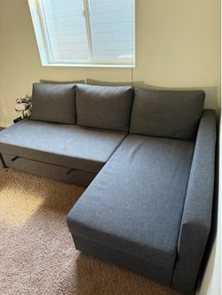IKEA FRIHETEN Sleeper Sectional Sofa w/ Storage – Dark Gray