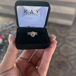 Diamond And Morganite Ring