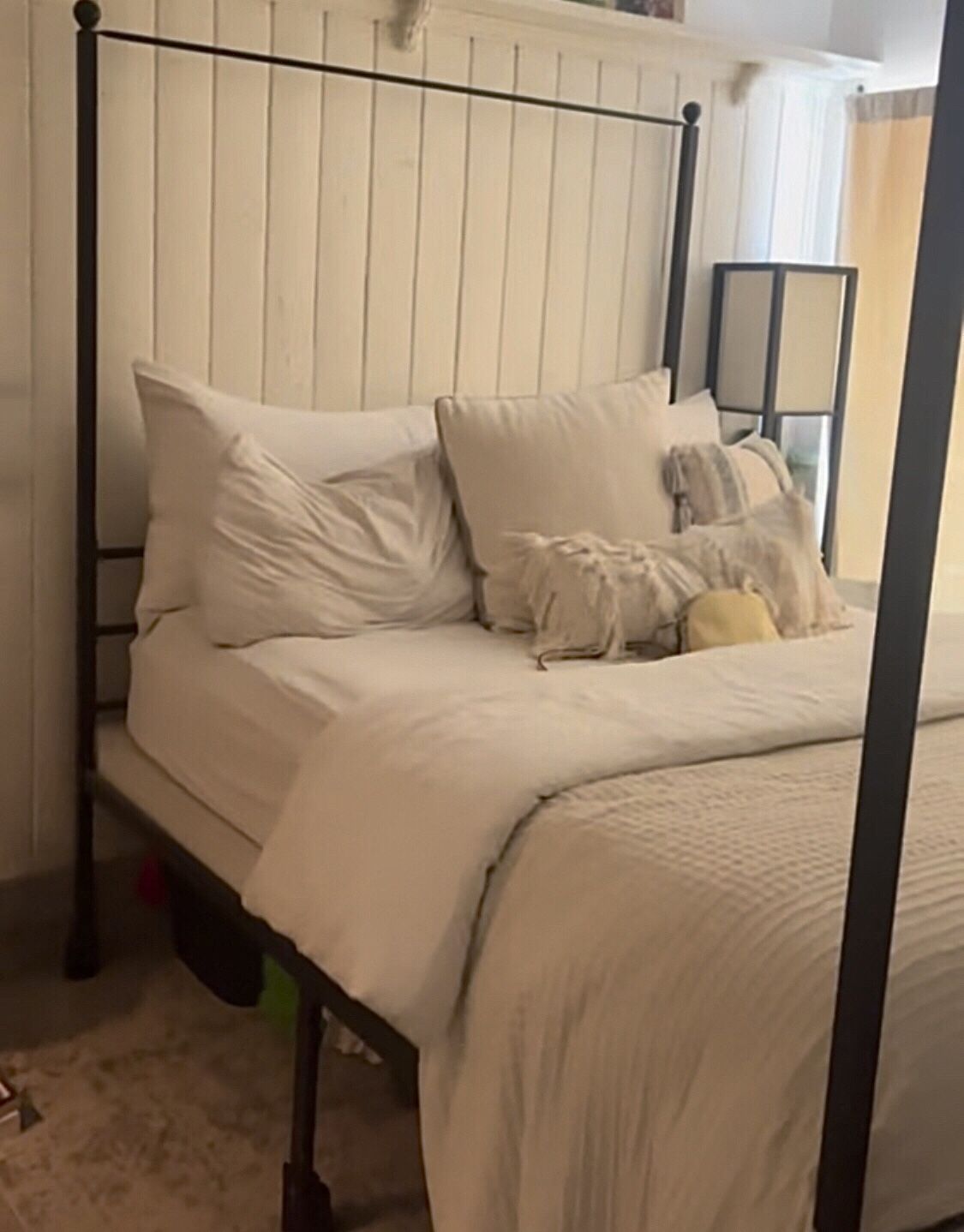 Metal Bed frame, Bed Risers and Mattress