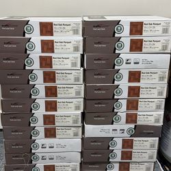 TrafficMaster Red Oak Parquet Water Resistant Vinyl Tiles Flooring - Brand New Sealed