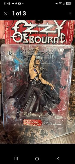 Ozzy Osbourne Action Figure with Custom Diorama and Headless Bats (wear on package)firm, Ship Available