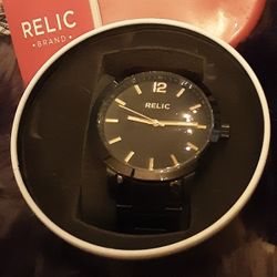 Men's Black Steel Watch