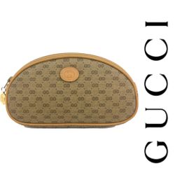 Authentic GUCCI Supreme Mini GG Logo Canvas Cosmetic Pouch Bag