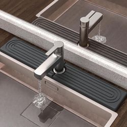 Faucet Mat for Kitchen Sink - Super Absorbent Diatomite Fast Drying Stone, Quick Drying Splash Guard,Prevents Moisture Buildup Sink, Durable Protector