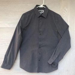 Express Shirt Mens Small 14-14 1/2 Gray Fitted 1MX Button Up Long Sleeve