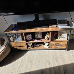 Rustic wood TV stand. Like new.