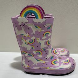Target brand girls size 10 unicorns and rainbows rain boots 
