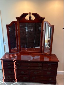 Bedroom Vanity Set + QUEEN Bed-frame and Mattress