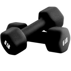 Set of 2 Neoprene Dumbbell Hand Weights, Anti-Slip, Anti-roll, Hex Shape Colorful