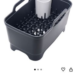 Joseph Joseph Wash & Drain Plus Dishpan and Dish Rack Utensil Holder Set with Dishwashing Basin Dryer Dish Rack Drainer Plug Carrying Handles