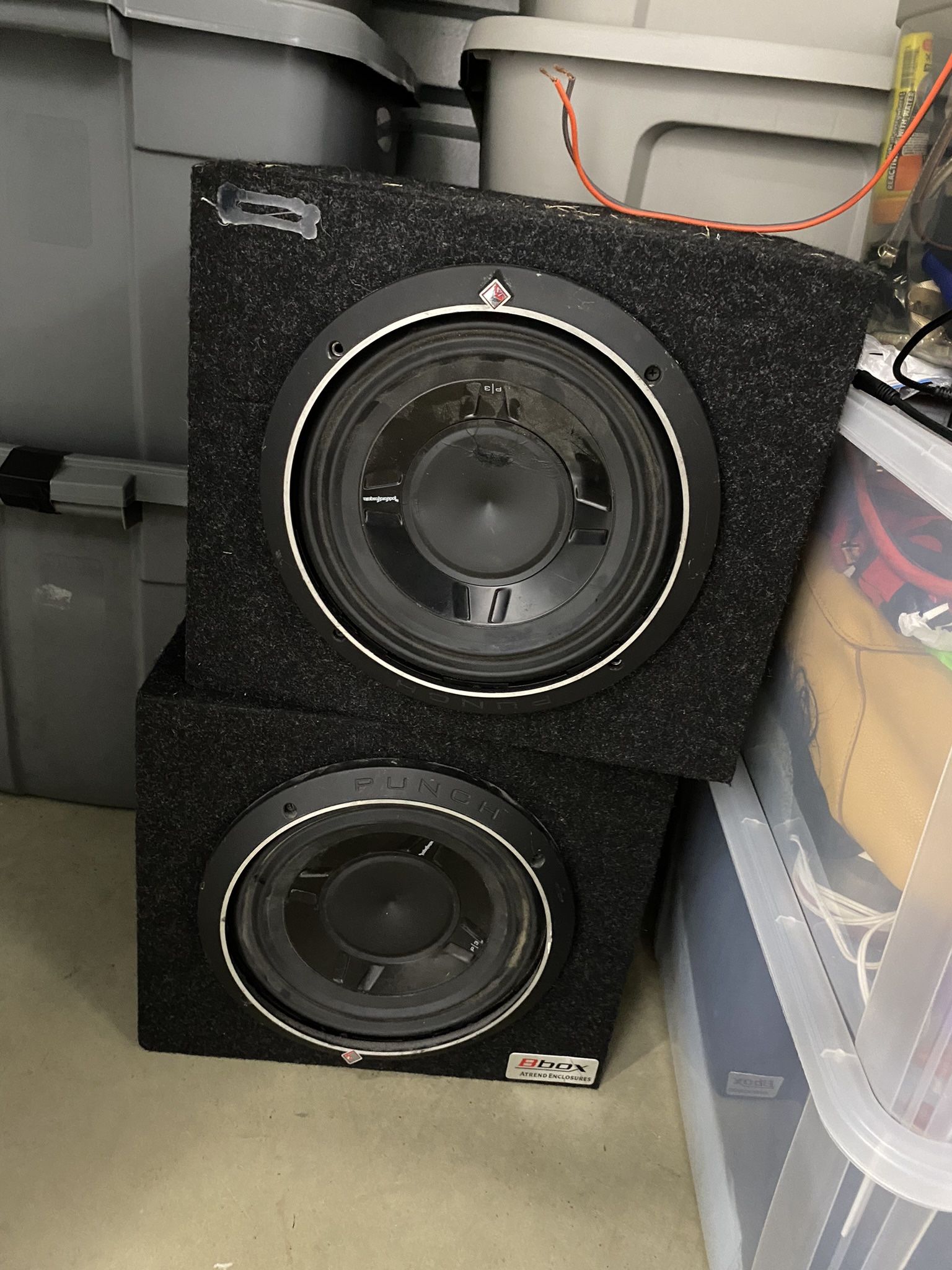 Two 10 Inch Speakers with Amp