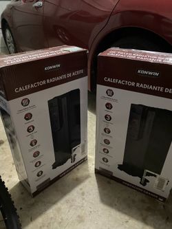 (2) 1500-Watt Black Indoor Electric Oil-Filled Radiator Convection Radiant Space Heater with Remote Control for Living Space
