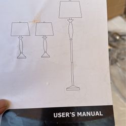 Floor Lamp And Two Bedside Lamp