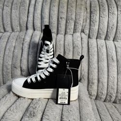 Black High-Top Platform Sneakers size 13