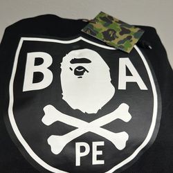 A BATHING APE Pirates Crossbone hoodie Size 2XL Black