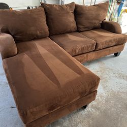Brown chaise reversible sofa