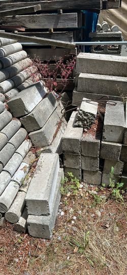 Pre cast concrete blocks and cylinders