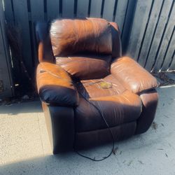 Leather Lazy Boy Chair Brown 