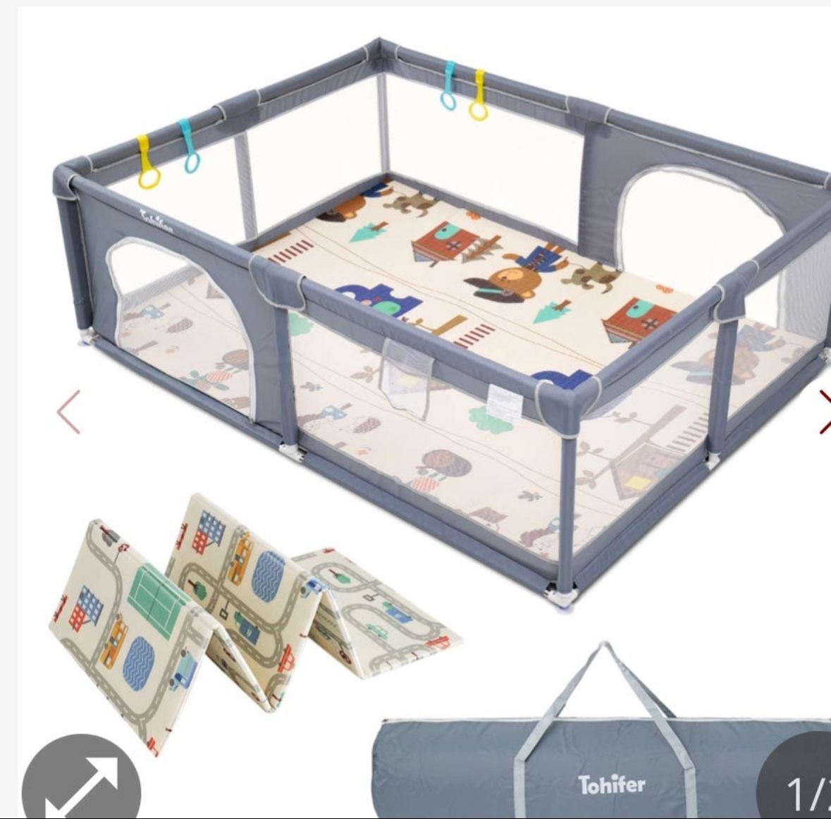 Baby Playpen With Mat, Large Baby Play Yard For Toddler, BPA Free, Non Toxic, Safe No Gaps Playards For Babies, Indoor & Outdoor Extra Large Kids Acti