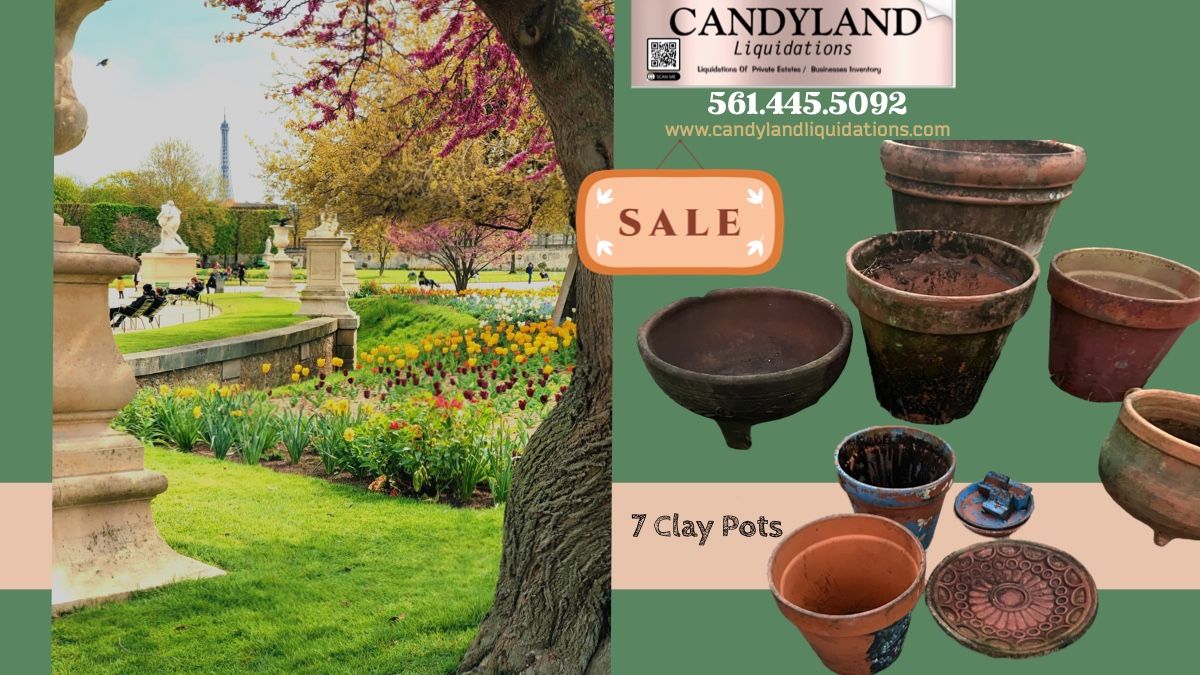 Vintage Clay Pots Lot Sale 