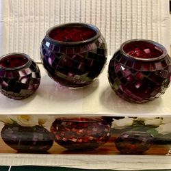 Mosaic Rose Bowls/Candle Holder 