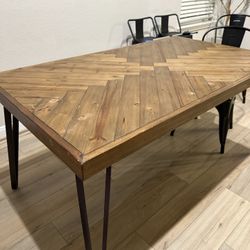 Wood Table With Matching Chairs And Bar Stools