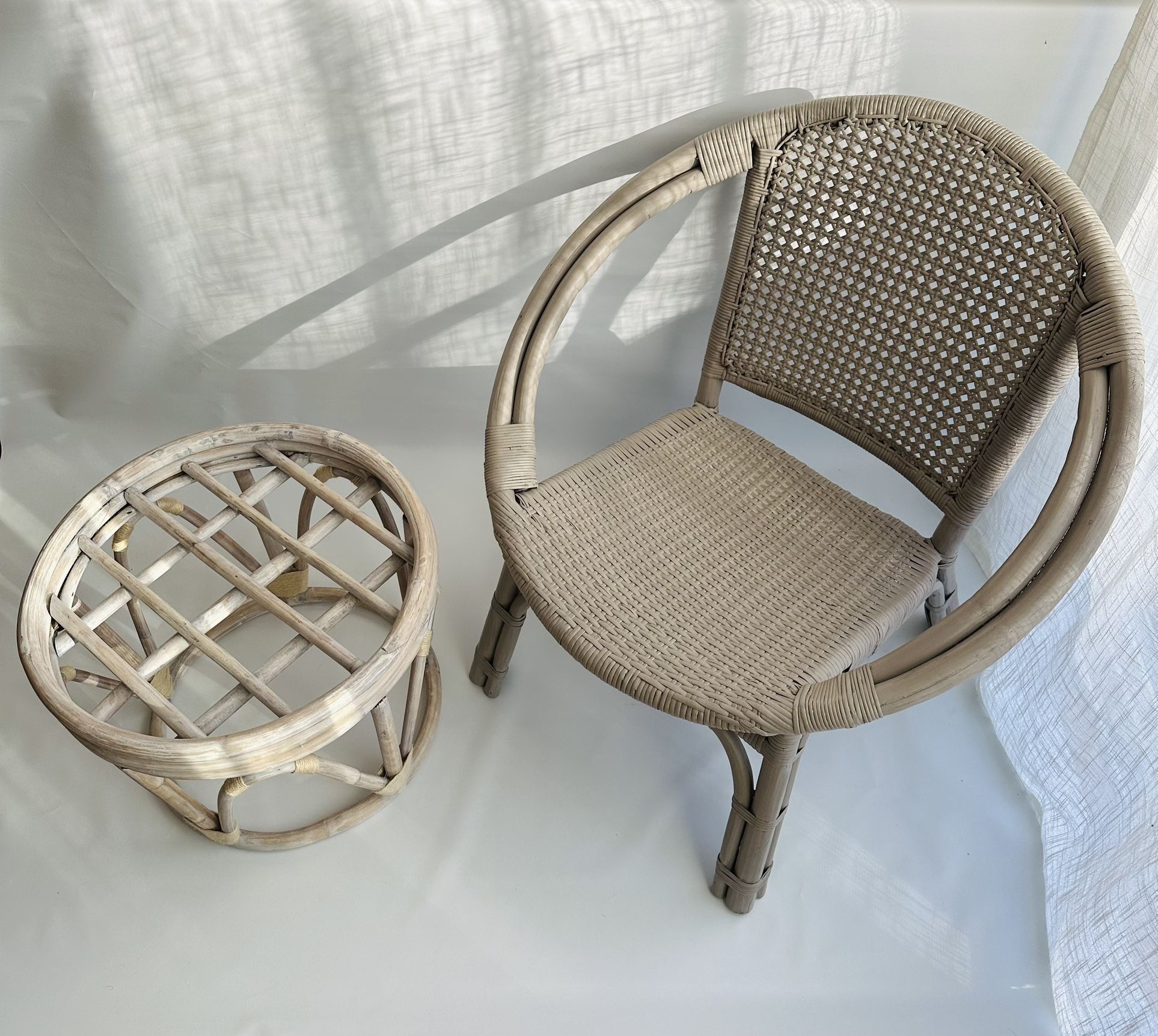 Rattan Chair and Table