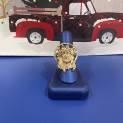 10k Jesus Face Ring 