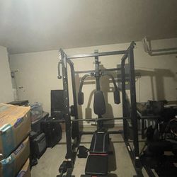 Smith Machine With Bench And Weights 