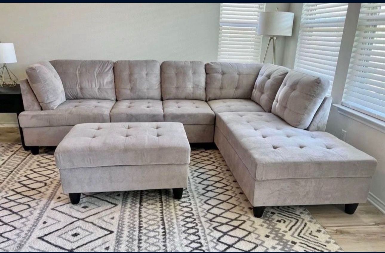 New Sectional With Ottoman