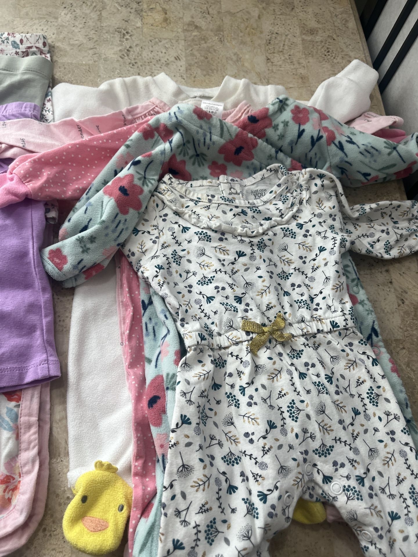 Baby Girl Clothe And Blanket Baby clothes 0-3 mo 15 pcs bundle including baby be mine blanket.