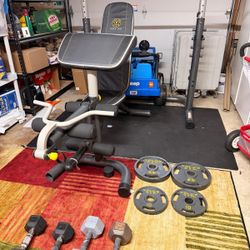 Gold's Gym XRS 20 Weight Bench Set w/ Weights & Dumbbells