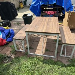 Dinning Table With 2 Benches 