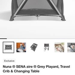 Nuna ® SENA aire ® Grey Playard, Travel Crib & Changing Table