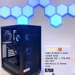 🦊VALUE  FOX 89🦊 GAMING PC | DESKTOP | RIG | COMPUTER | RYZEN 5 2600 | 16GB DDR4 | 256GB SSD + 1TB HDD | RX 580 | 