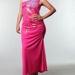 NWT APPLE BOTTOM ONE SHOULDER RUSHED DRESS PINK