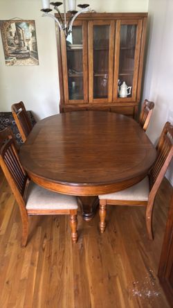 Wood  dining table with 4 chairs