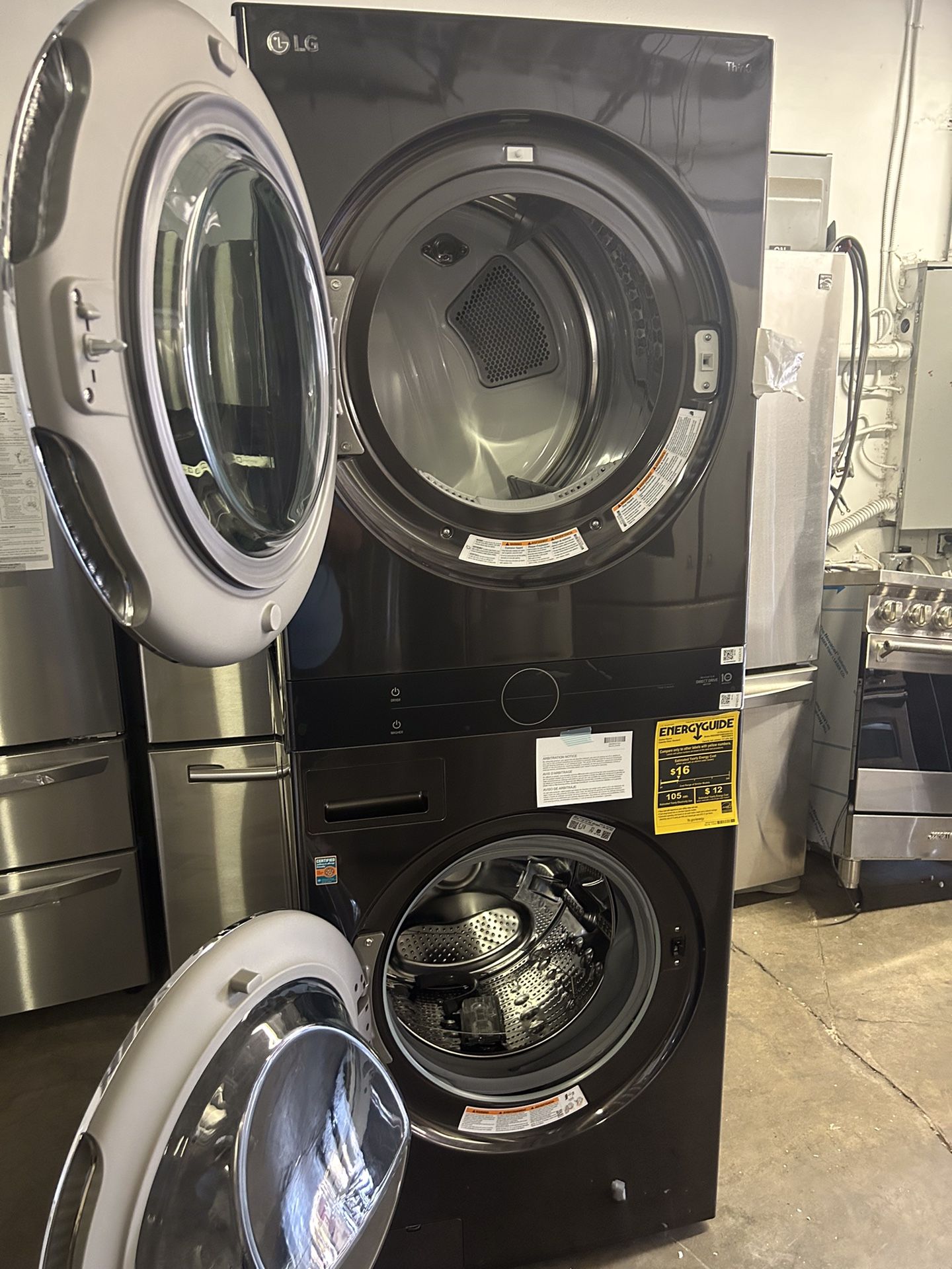 LG 27 INCH WASHER AND ELECTRIC DRYER TOWER ( NEW BOX SCRATCH & DENT)