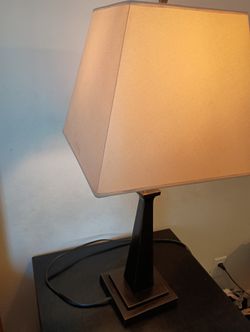 Tall Modern Lamp With Square Lamp Shade.