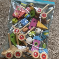 Wooden Stacking Pull Train