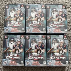 2025 Topps Chrome Football NFL Hanger Box NEW/SEALED x6