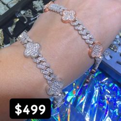 Silver bracelet VVS CLover Flower