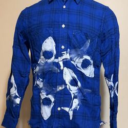 Amiri Distressed Designer Button Down Shirt Size Small