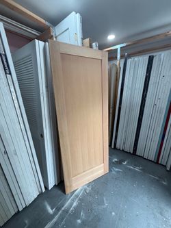 Unfinished Wood 1-Panel Shaker Interior Door Slab - Natural Finish 36x80