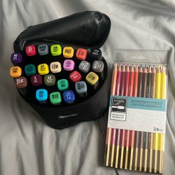 Markers And Water Color Pencils 