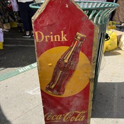 1940s Coca Cola Masonite Advertising Sign 