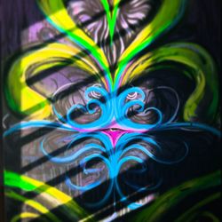 Original Sham Painting On Canvas. Titled, “Unlearning Fear, Undoubting Love”.