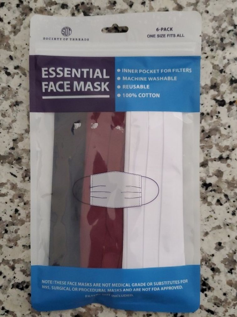 6-Pk Face Masks